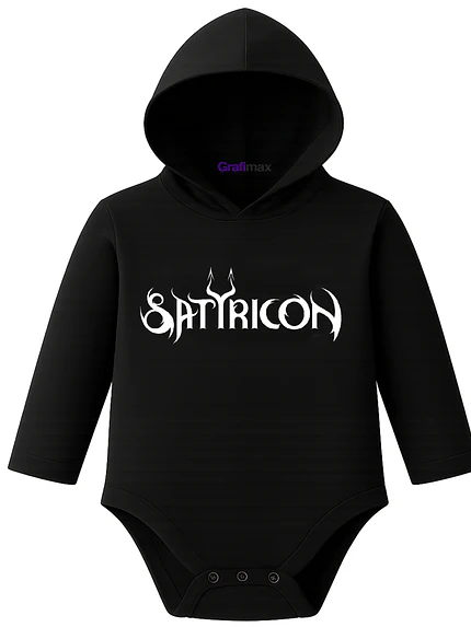 Body Pilucho Con Gorro 100% Algodón Satyricon Metal Grafimax 1