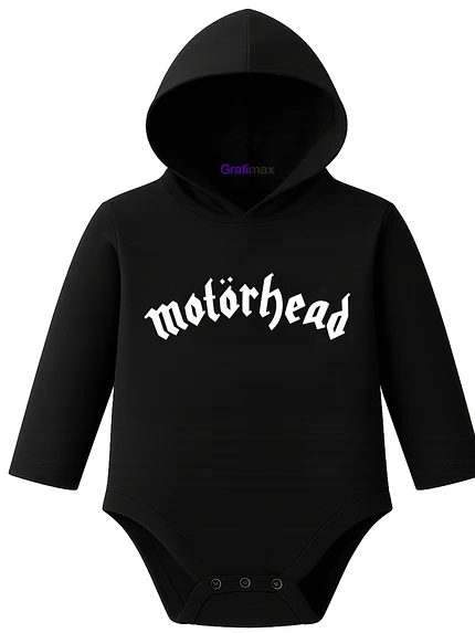 Body Pilucho Con Gorro 100% Algodón Motorhead Rock Música Grafimax 1