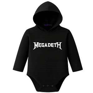 Body Pilucho Con Gorro Algodón Rock Metal Megadeth Música Grafimax