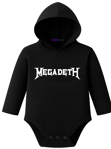 Body Pilucho Con Gorro Algodón Rock Metal Megadeth Música Grafimax 1