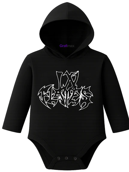 Body Pilucho Con Gorro 100% Algodón Metal In Flames Grafimax 1