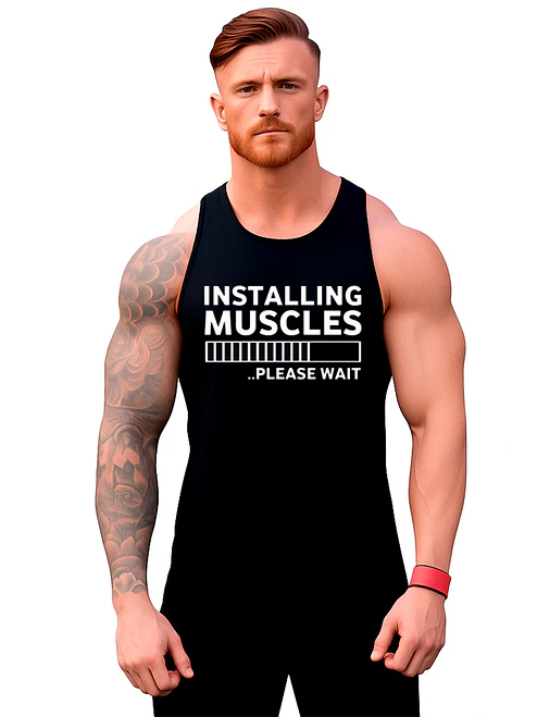 Polera Installing Muscles Musculosa Sudadera Gym Grafimax 1
