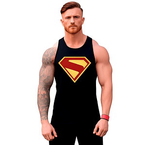 Polera Superman New Logo Musculosa Sudadera Gym Grafimax