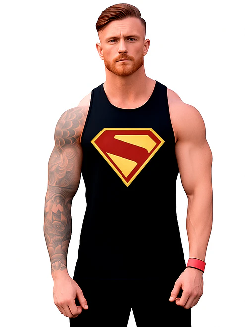 Polera Superman New Logo Musculosa Sudadera Gym Grafimax 1