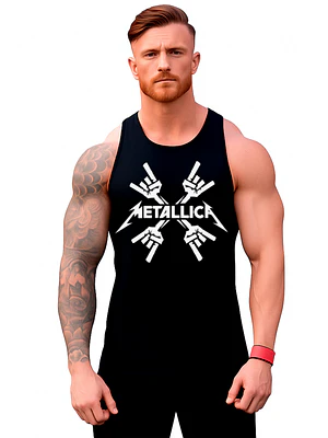 Polera Musculosa Sin Manga Metallica Gym Grafimax