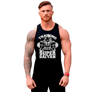 Polera Training Super Saiyan Musculosa Sudadera Grafimax