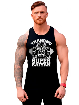 Polera Training Super Saiyan Musculosa Sudadera Grafimax