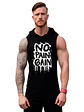 Polera Musculosa Capucha No Pain No Gain Gym Grafimax - Miniatura 1