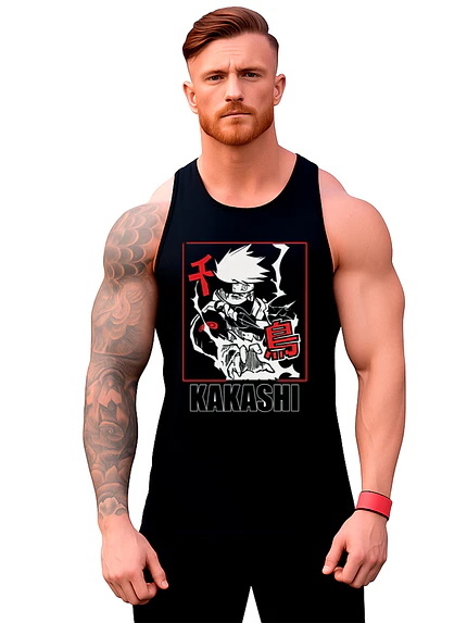 Polera Musculosa Sin Manga Kakashi Anime Naruto Grafimax 1