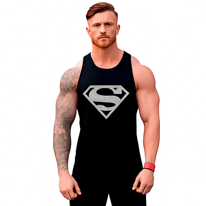 Polera Musculosa Sudadera Sin Mangas Superman Gris Grafimax