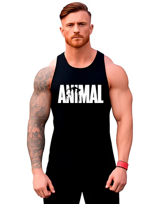 Polera Animal Logo Musculosa Sudadera Gym Fitness Grafimax