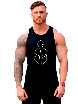 Polera Musculosa Sin Mangas Gym Casco Esparta Grafimax