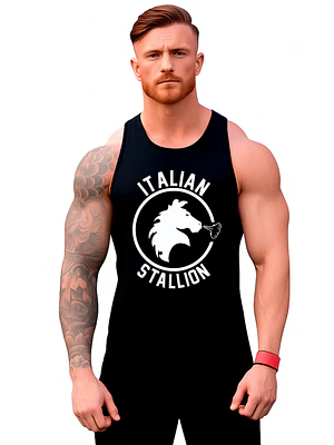 Polera Sin Manga Musculosa Algodón Italian Stallion Grafimax