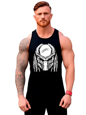 Polera Sin Manga Musculosa Algodón Depredador Gym Grafimax