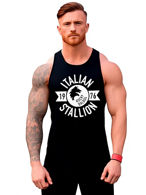 Polera Sin Manga Musculosa Italian Stallion 1976 Grafimax