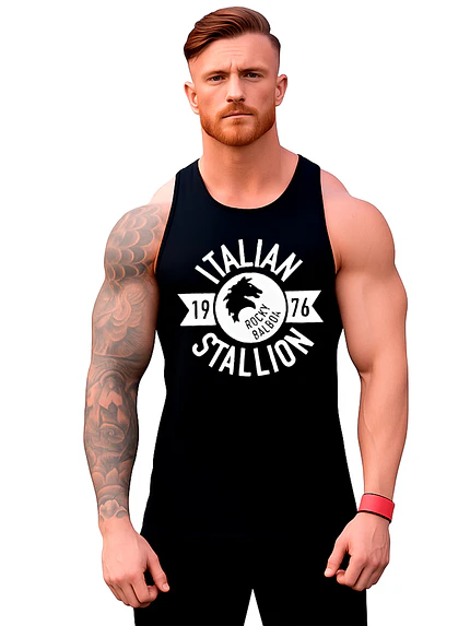 Polera Sin Manga Musculosa Italian Stallion 1976 Grafimax 1
