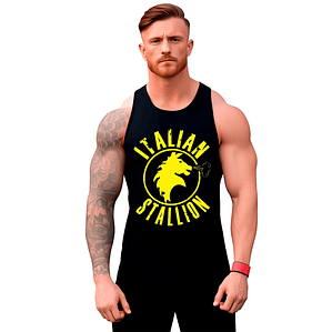 Polera Musculosa Sudadera Sin Mangas Italian Stallion Logo