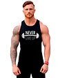 Polera Sin Mangas Musculosa Algodón Never Give Up Grafimax - Miniatura 1