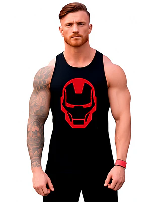 Polera Sin Manga Musculosa Iron Man Avenger Face Grafimax