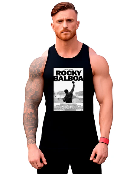 Polera Musculosa Sudadera Sin Mangas Rocky Balboa Afiche Cl 1