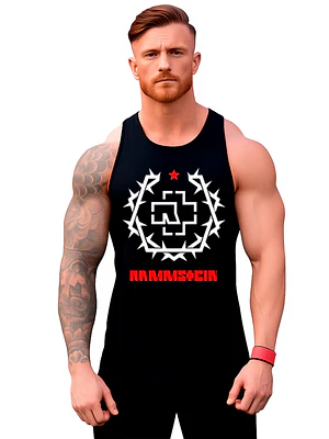 Polera Musculosa Sin Mangas Rammstein Dornen Fünfeck Hombre