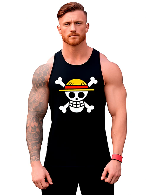 Polera Luffy One Piece Serie Musculosa Sin Mangas Grafimax 1