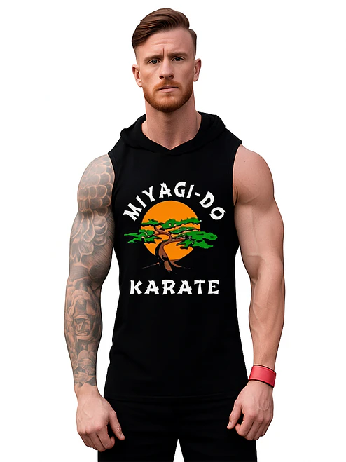 Polera Capucha Musculosa Cobra Kai Miyagy- Do Karate Kid 1
