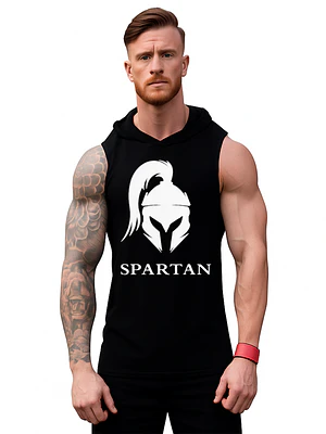 Polera Gladiador Sparta Capucha Musculosa Casco Grafimax