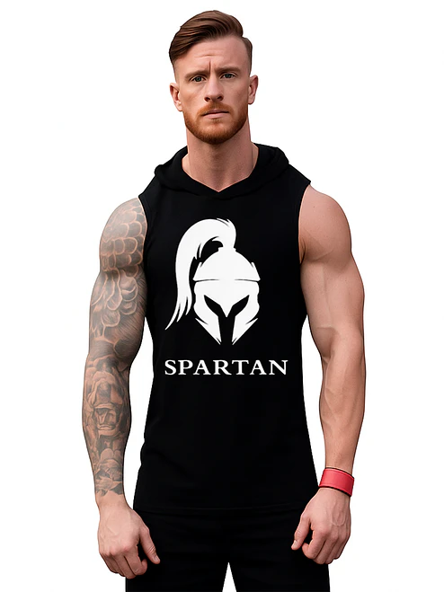 Polera Gladiador Sparta Capucha Musculosa Casco Grafimax 1