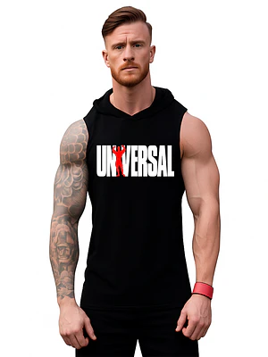 Polera Musculosa Capucha Universal Sudadera Gym Grafimax