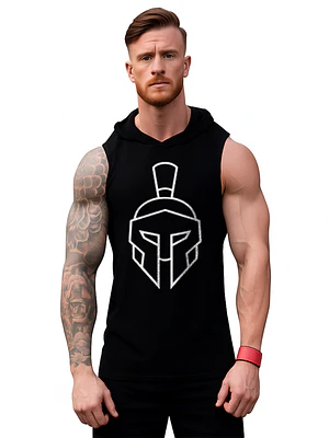 Polera Capucha Musculosa Gym Casco Gladiador Grafimax
