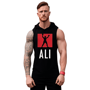 Polera Capucha Musculosa Gym Ali Algodón Grafimax