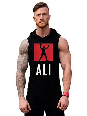 Polera Capucha Musculosa Gym Ali Algodón Grafimax