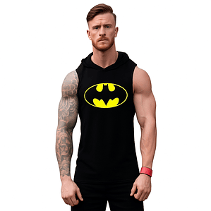 Polera Musculosa Capucha Batman Sudadera Gym Grafimax