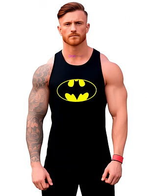 Polera Batman Logo Musculosa Sudadera Gym Fitness Grafimax