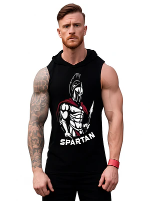 Polera Capucha Musculosa Gym Guerrero Espartano Grafimax