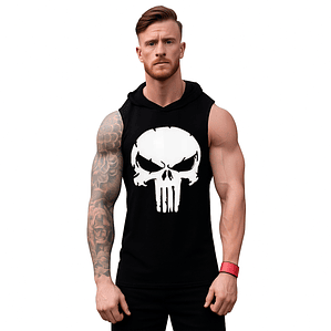 Polera Capucha Musculosa Punisher Pelicula Gym Grafimax