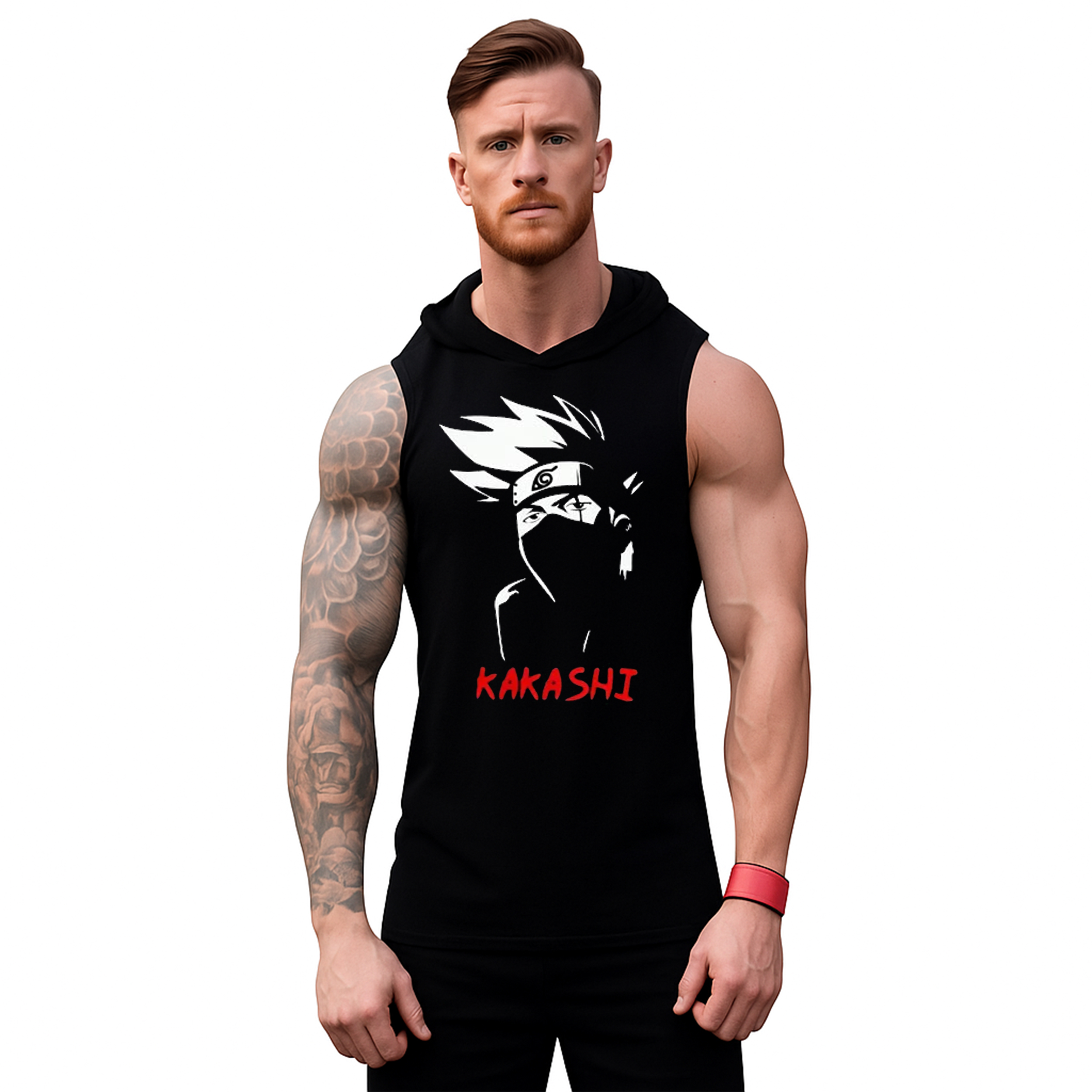 Polera Musculosa Capucha Naruto Kakashi Sensei Anime Hombre
