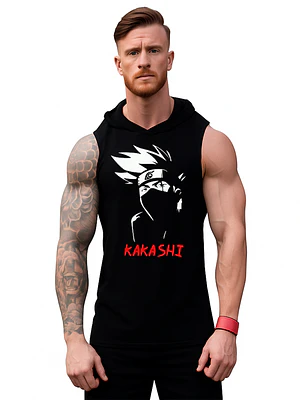 Polera Musculosa Capucha Naruto Kakashi Sensei Anime Hombre