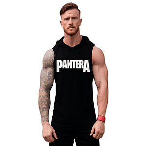 Polera Capucha Musculosa Gym Pantera Banda Metal Grafimax