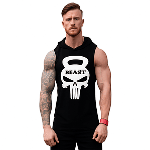 Polera Musculosa Capucha Pesa Punisher Marvel Gym Grafimax