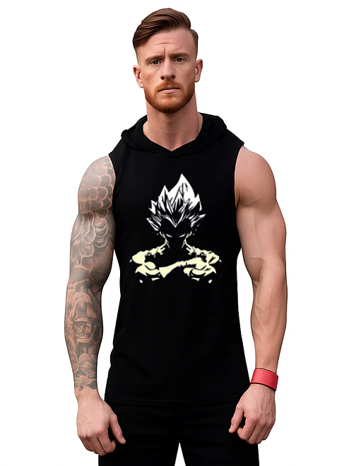Musculosa Capucha Vegetta Ultra Instinto Gym Anime Grafimax 1