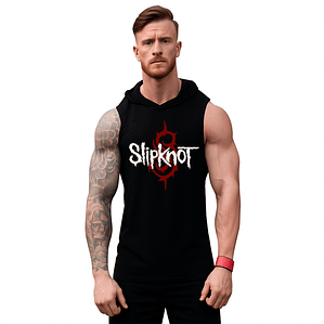 Polera Capucha Musculosa Gym Slipknot Música Grafimax