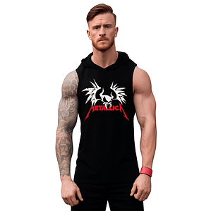 Polera Musculosa Capucha Metallica Wing Skull Metal Grafimax