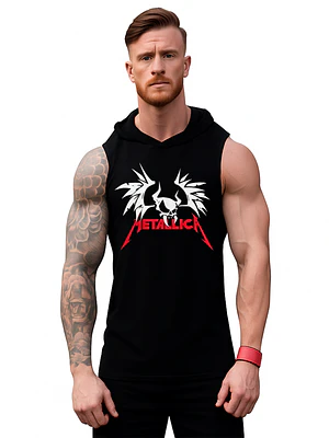 Polera Musculosa Capucha Metallica Wing Skull Metal Grafimax