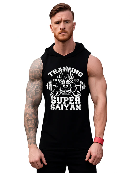 Polera Musculosa Capucha Vegeta Super Saiyan Gym Grafimax 1