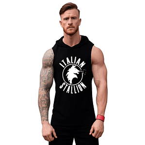 Polera Capucha Musculosa Rocky Balboa Logo Hombre Grafimax