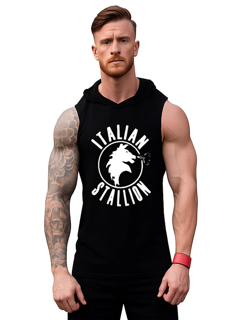 Polera Capucha Musculosa Rocky Balboa Logo Hombre Grafimax 1