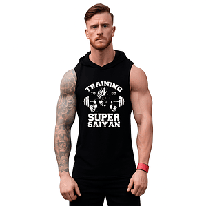 Polera Musculosa Capucha Goku Super Saiyan Gym Grafimax