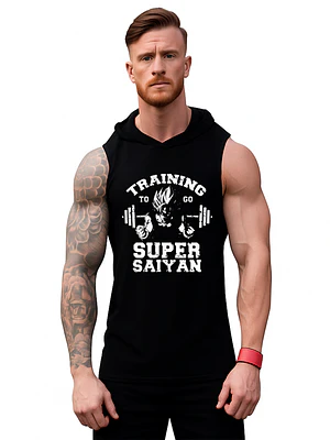 Polera Musculosa Capucha Goku Super Saiyan Gym Grafimax